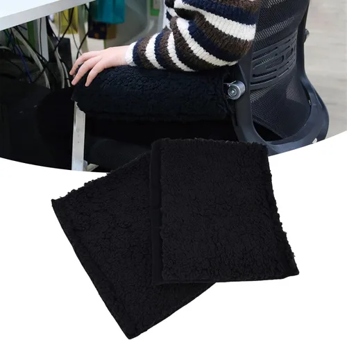 Vista 7 de 1 par de fundas para reposabrazos de silla de ruedas, almohadilla de espuma viscoelástica de piel de oveja extraíble, almohadilla para reposabrazos