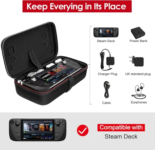 Vista 2 de iVoler Funda de transporte diseñada para cubierta de vapor, funda de transporte rígida protectora con adaptador de CA integrado, almacenamiento