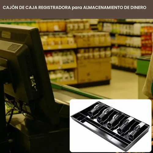 Vista 3 de Bandeja de caja registradora de 5 billetes y 4 compartimentos para monedas