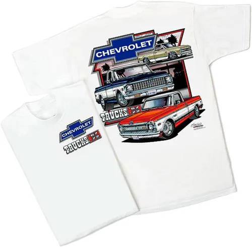 Vista 2 de Chevrolet camiones 19671972Camiseta Blanca Cheyenne Super CK C-10Chevy