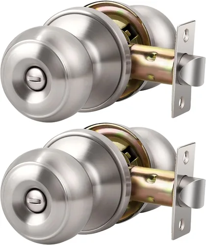 Vista 12 de KNOBWELL - Paquete de 1 manija de puerta moderna, manija de puerta negra mate para baño, manijas de puerta para habitación con cerradura, manija