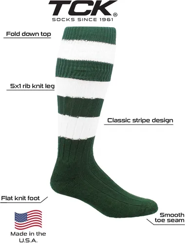 Vista 3 de TCK Hoop Rugby Socks with Stripes for Men Soccer Socks
