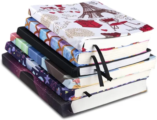 Vista 6 de Funda de libro para libros de bolsillo, tapa dura y libro de texto, 6 fundas de libro jumbo Reusable, Fit 7"x9" to 9"x11", Washable Fabric