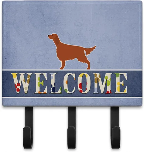 Vista 35 de Caroline's Treasures Afghan Hound - Gancho de pared de bienvenida, triple, multicolor Afghan Hound Welcome artwork on ceramic tile with three