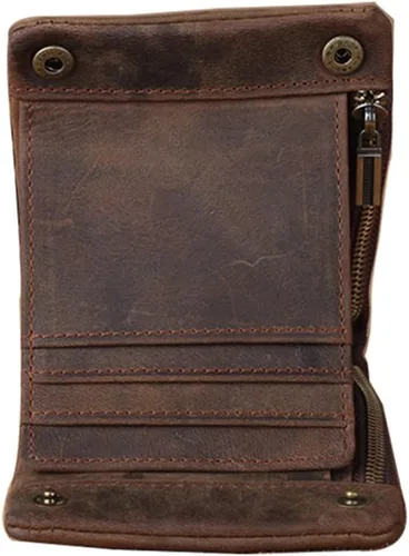 Vista 7 de Genda 2Archer Cartera de cuero para hombre, monedas, monedero plegable, Marrón
