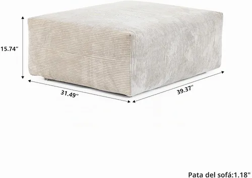 Vista 3 de JACH Sofás Seccionales de Pana para Sala de Estar, Sofá Seccional Modular con Otomanas Chaise, Fundas de Cojines Removibles, Sofá Cama Moderno