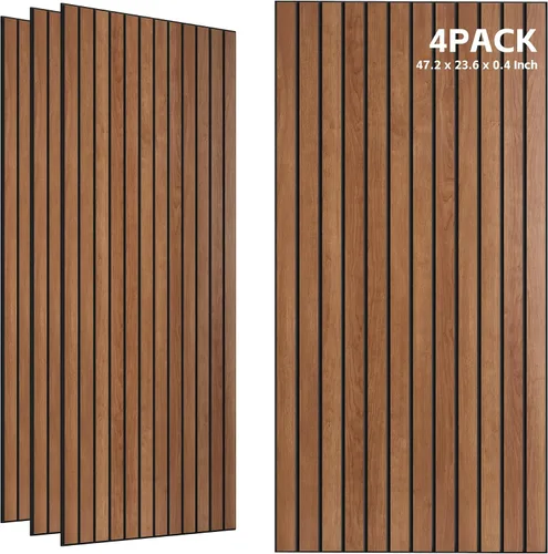 Vista 15 de TO-TH Juego de 4 paneles de pared insonorizados de 47.2 x 23.6 pulgadas con aspecto de madera, absorben el sonido, paneles acústicos grandes