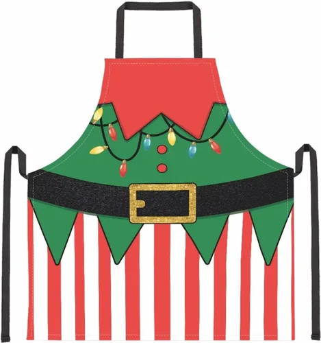 Vista 126 de Dreaweet Delantal de cocina unisex con cuello ajustable de Navidad