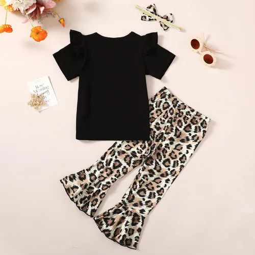 Vista 3 de Traje de bebé niña de 2 cumpleaños para niña de 2 años de edad, ropa de leopardo