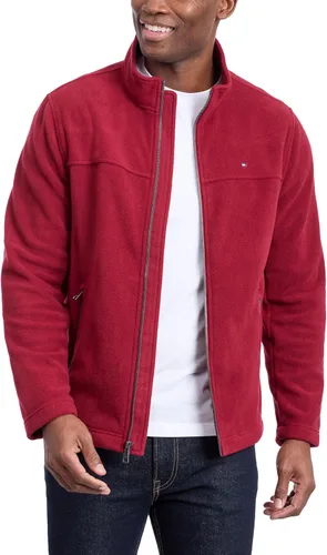 Vista 8 de Tommy Hilfiger Chaqueta de forro polar clásica con cremallera frontal para hombre Negro