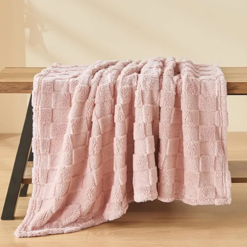 Vista 291 de NEWCOSPLAY Manta súper suave de franela sedosa de alta calidad con diseño de punto gofre 3D, ligera, para uso en todas las estaciones