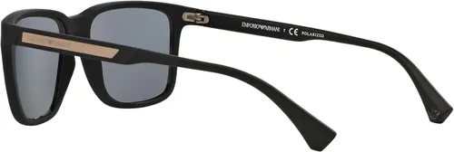 Vista 5 de Emporio Armani EA4047 - Gafas de sol cuadradas para hombre, goma negragris polarizada, 2.205 in, Caucho NegroGris Polarizado