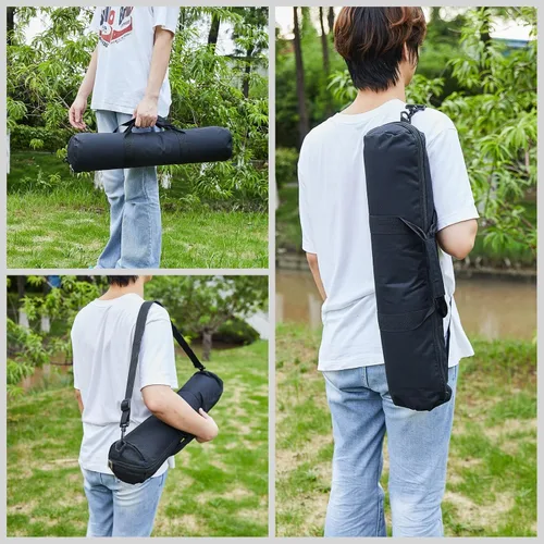 Vista 3 de Bolsa de transporte para trípode, 22.5 x 7.5 x 7.5 pulgadas, funda acolchada de trípode resistente con correas para el hombro y asa (S)