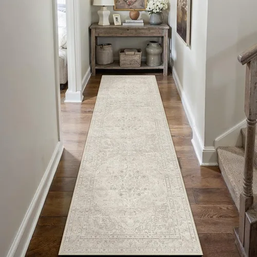 Vista 21 de PureCozy Alfombra de área beige de 2 x 3 pulgadas, lavable, vintage, pequeña, para entrada, cocina, suave, retro, floral, de pelo bajo, tapete