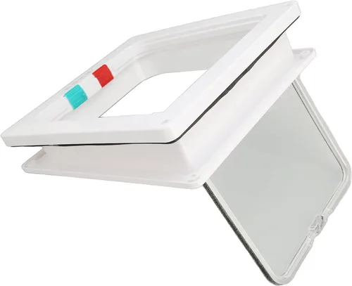 Vista 5 de Cat Flap Door Universal Interior Pet Door Controllable Access Windproof Noise Reduction Brush Bar Design for Cats and Dogs ABS Plastic 28 x 25 x 5