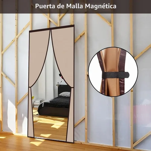 Vista 2 de Cortina de puerta con aislamiento magnético, cubierta térmica para puerta, cierre automático, puerta de privacidad de cierre automático para aire