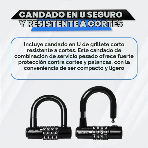 Vista 3 de DocksLocks Juego de cerradura de cable de seguridad en espiral