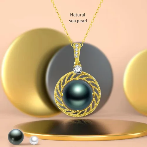Vista 3 de Gifts for Women Wife gifts Anniversary Tahitian Black Pearl Necklaces for Women-Jewelry Gifts for Mom Girlfriend Her - Birthday Christmas Mothers