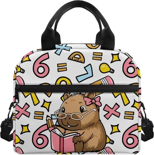 Vista 29 de doginthehole Bolsa de almuerzo portátil de teñido anudado azul, bolsa de almuerzo, organizador reutilizable, hielera para adultos, al aire libre