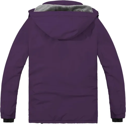 Vista 3 de Spmor - Chaqueta de esquí impermeable para mujer, para montaña, lluvia, abrigo de invierno, a prueba de viento, con capucha