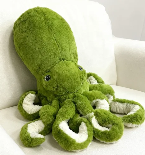 Vista 2 de AIRROAD Pulpo gigante de peluche (verde) de 36 pulgadas de largo, tacto súper suave, libera la presión del trabajo y la vida, para niños y adultos.