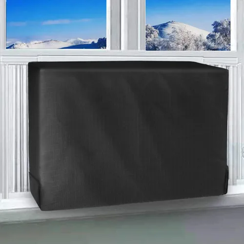 Vista 8 de Cubierta impermeable y aislada para aire acondicionado interior para unidad de AC de ventana, 17'Wx 13'Hx 3.5'D - Beige
