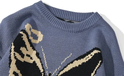 Vista 4 de Y2K - Suéter de punto con diseño de mariposa y hada, estilo gótico, ropa de calle, estilo Harajuku