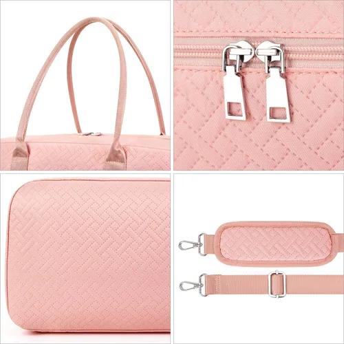 Vista 63 de IBFUN Bolsas de fin de semana para mujer, bolsa grande de lona para viaje, bolsa de viaje con compartimento para zapatos, 21 pulgadas, juego de 3