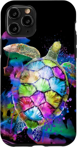 Vista 29 de Rainbow Turtle Design Colorful Turtle Print Sea Turtle Shell Case for iPhone 17