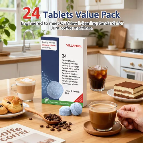 Vista 6 de Tabletas de limpieza para Jura, 24 tabletas de café Tableta de limpieza compatible con todos los centros de café automáticos Jura, elimina