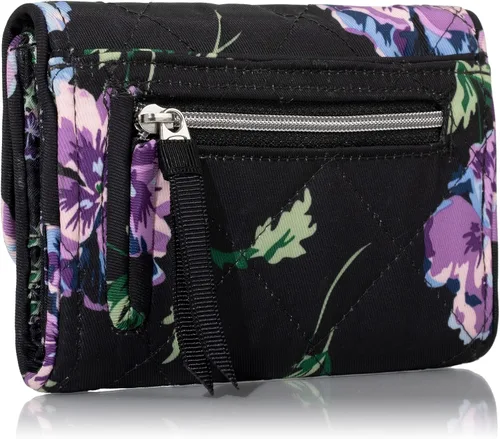 Vista 2 de Vera Bradley Cartera compacta Riley de sarga de rendimiento para mujer con protección RFID