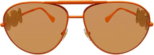 Vista 2 de Versace Gafas de sol unisex con montura naranja mate lentes naranjas 2559in
