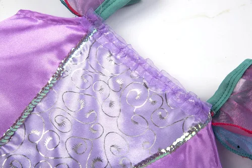 Vista 3 de RuuYiicoco Disfraz de princesa de sirena para niñas vestido de fiesta con peluca y corona 5T rosa
