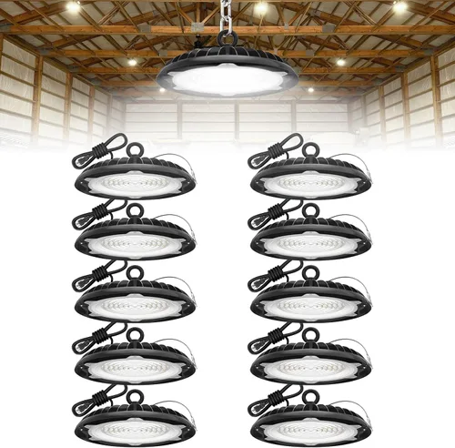 Vista 7 de HYPERLITE Luces de Alta Bahía Comerciales: Luz LED de 150W 6000K para Tienda de Taller - Luces UFO Impermeables para Lugares Húmedos y Ambientes