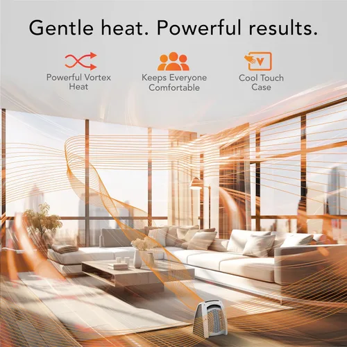 Vista 2 de Vornado AVH10 - Calentador de espacio para el hogar, opción solo ventilador, pantalla digital con termostato ajustable, características de seguridad