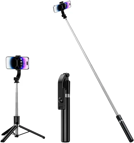 Vista 10 de Tianle Selfie Stick - Trípode extensible para teléfono celular de 30 pulgadas con control remoto inalámbrico y soporte para teléfono, compatible