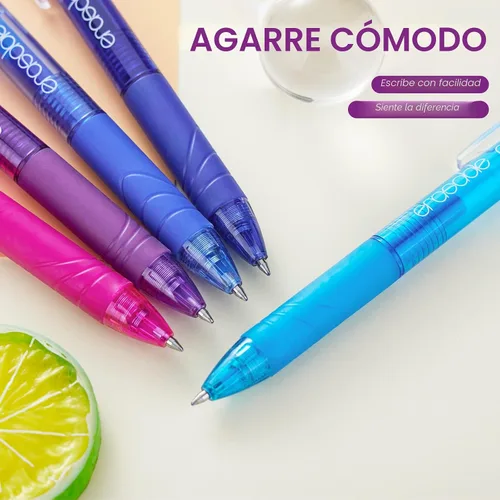 Vista 7 de ParKoo Bolígrafos de gel retráctiles borrables, punta fina de 0.028 in, tintas de colores surtidos para escritura de dibujos, paquete de 10