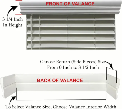 Vista 8 de Faux Wood Blinds Valance for Horizontal and Venetian Blinds (Hidden Valance Clips Included). Inside or Outside Mount - Custom Made to Your