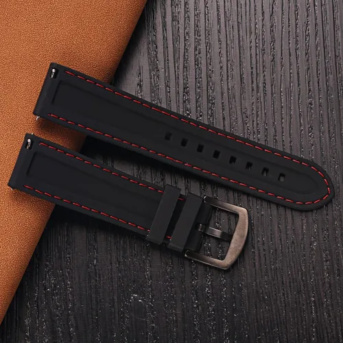 Vista 6 de Carty - Correa de reloj de liberación rápida 20 mm o 22 mm - Correa de repuesto de goma de silicona suave
