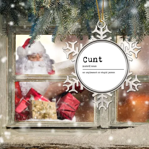 Vista 6 de Definición de sustantivo coño adorno colgante para árbol de Navidad, definición de coño, copo de nieve, adorno de árbol de Navidad, recuerdo