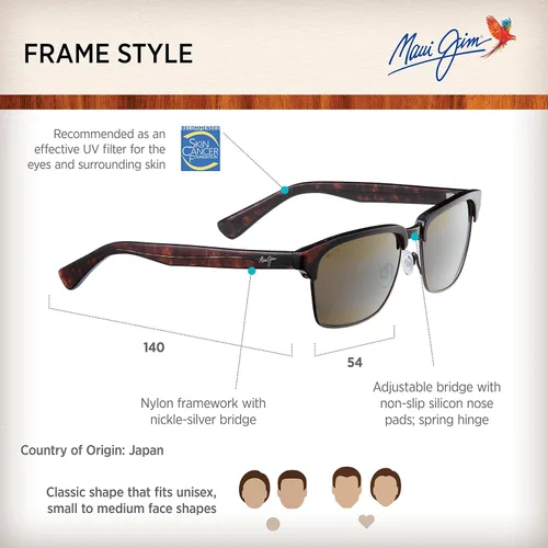 Vista 6 de Maui Jim Men's and Women's Kawika Polarized Classic Reading Sunglasses