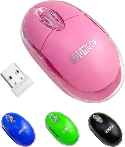 Vista 9 de SOONGO - Ratones ópticos con cable USB para computadora portátil, color negro, cable de 4.9 ft