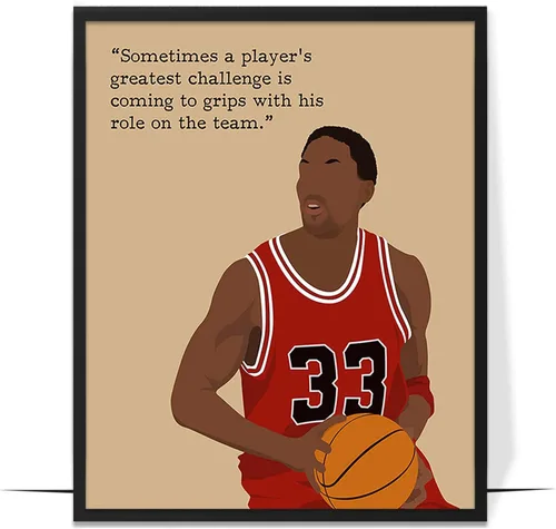 Vista 17 de LOLUIS Arte de pared motivacional, citas inspiradoras de baloncesto, sin marco, 8 x 10 pulgadas, ilustraciones dibujadas a mano, dormitorio