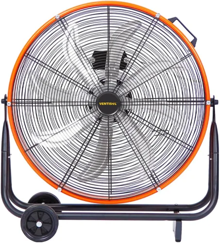 Vista 9 de VENTISOL Ventilador de tambor industrial de alta velocidad de 24 pulgadas, ventiladores de metal resistente, 8 cuchillas, 3 velocidades, 8600 CFM