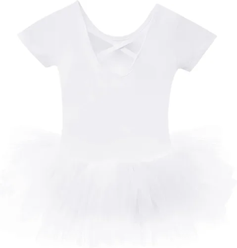 Vista 7 de EASTBUDDY Vestido de ballet para niñas, leotardo de baile con falda tutú, traje de bailarina