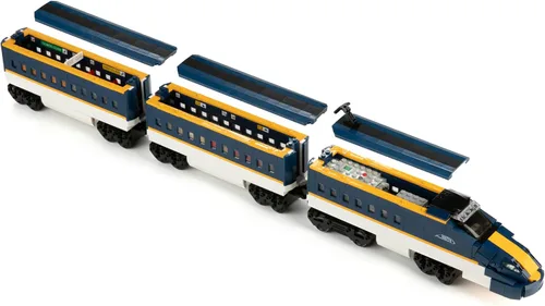 Vista 8 de Block Builder Juego de bloques de construcción con control remoto de tren de alta velocidad con estación de tren completo (1532 piezas). Bloques