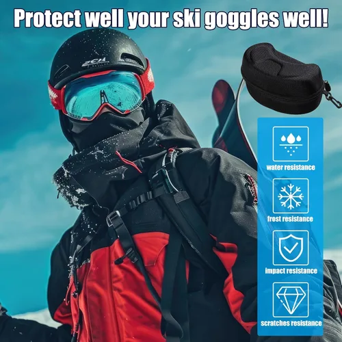 Vista 6 de Hoteam Invierno Esquí Snowboard Gafas Caja Duro Deportes Gafas Caso Deportivo Gafas Deportivas Soporte de Almacenamiento