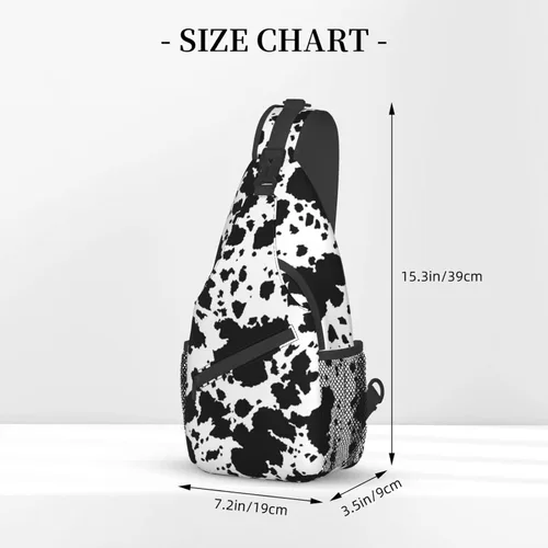 Vista 2 de SUCORONIS Bolso bandolera casual para mujeres y hombres, bolso de hombro cruzado ligero para viajes, senderismo, mochila, Estampado de vaca marrón