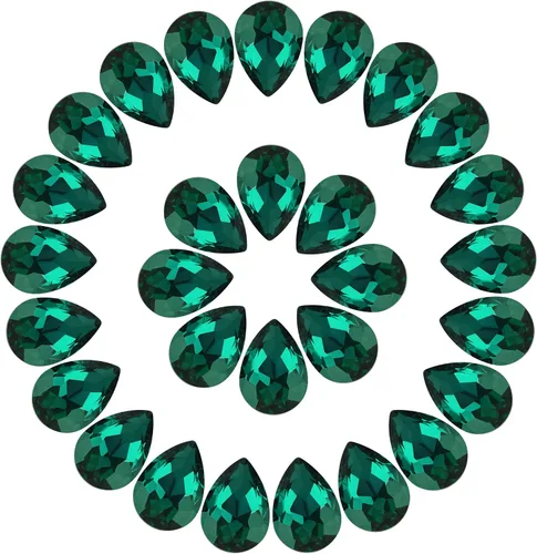 Vista 14 de Jyukan DIY lágrima de cristal AB resina diamantes de imitación Pointback cristal facetado fabricación de joyería artesanal (50 unidades)
