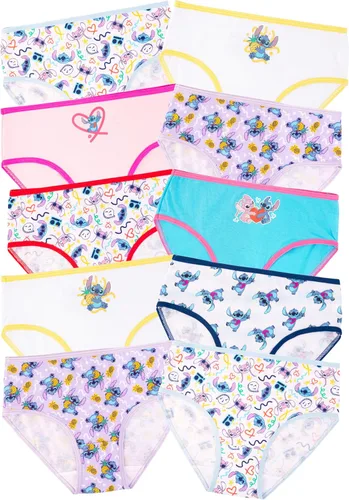 Vista 3 de Disney niñas Lilo & Stitch Tienda Exclusivo Braguitas y Pantalones Cortos con Ángel, Tallas 23t-10